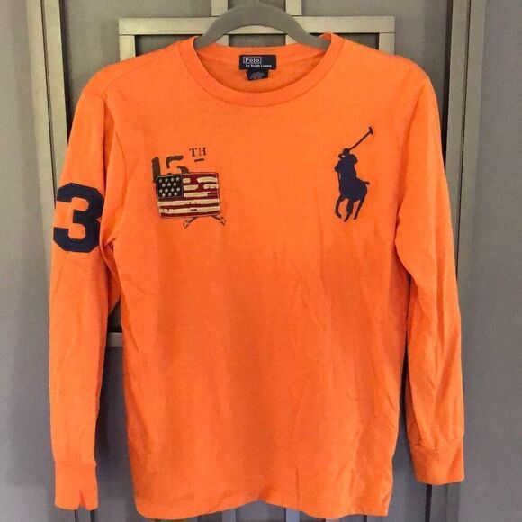 Polo Ralph Lauren Other - Polo ￼ Ralph Lauren boys orange long sleeve T-shirt size M 10 to 12